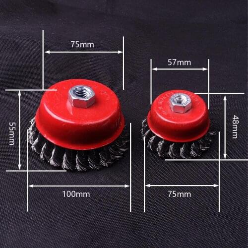1Pcs/2Pcs M10/M14 Twist Knot Wire Wheel Cup Brush For Angle Grinder Spring Steel Wire Brushes For Power Tool