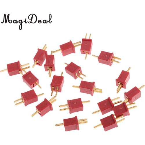 MagiDeal 10Pairs Ultra Mini T Plug Deans Connectors Micro Deans Plug Deans for RC LiPo NiMh Battery ESC Motor Parts