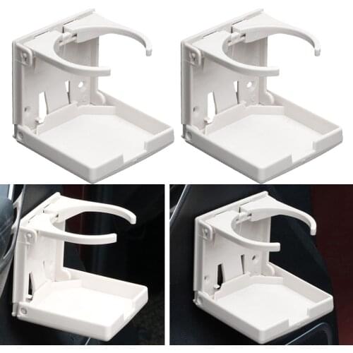 2x Plastic Car Vehicle Folding Cup Drink Holder Tray Bottle Drinks Tray