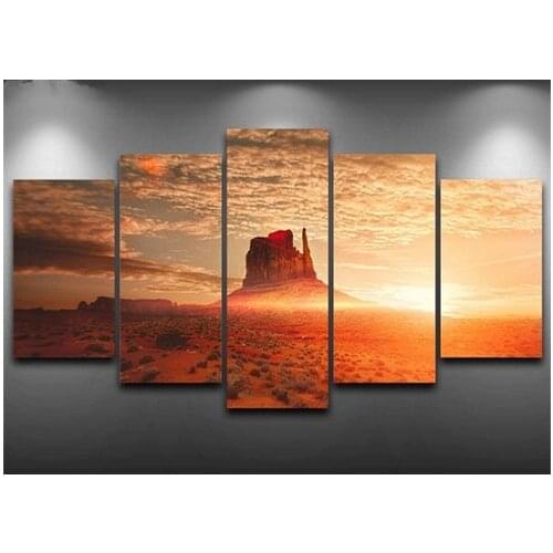 Modern Canvas Print Wall Art Frame 5 Pieces Pictures Desert Sunrise Landscape Poster Home Decor Source Of Desert Painting
