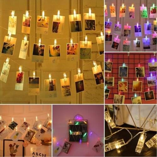 20 LED String Lights 3M Photo Clip Fairy Lights for Birthday Valentines Day Festival Backdrop Banner Home Party Light Decor 4.7