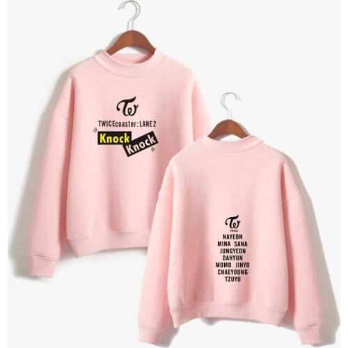 KPOP TWICE Printed Turtleneck Hoodie Men/Women Twice Album Momo Sana Mina Hoodies Sweatshirt Plus Size Streetwear Tracksuit Tops