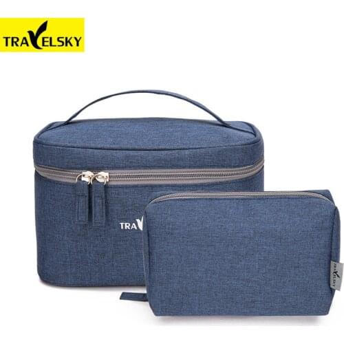 Travelsky New 2pcs/Set Travel Make Up Organizer Storage Pouch Waterproof Toiletry Bag Women Makeup Cosmetic bags Case Handbags