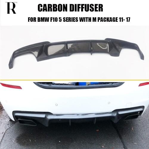 F10 V Style Carbon Fiber Rear Bumper Diffuser for BMW F10 520i 528i 530i 535i 520d 525d 530d 535d M-tech Bumper 2011 - 2017
