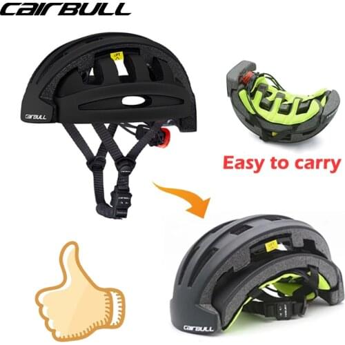 Bike Fold Helmets with Rear lights and Magnetic Buckle Easy to carry Bicycle Equipment for City Road Commuter Men Women Cycling