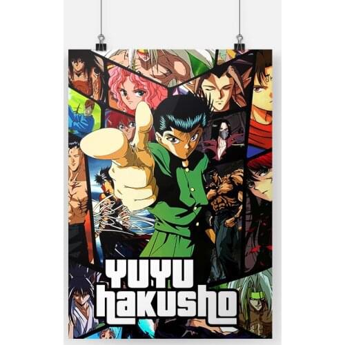 Yusuke Urameshi Yuyu Hakusho Anime Poster Framed Canvas Wooden Frame Painting Wall Art Decor Room Study Home Decoration Prints
