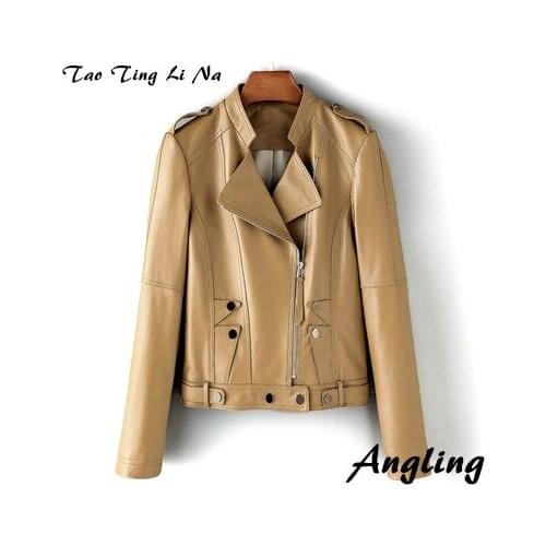 Top brand Spring 2020 Women Genuine Real Sheep Leather Jacket J2 high quality