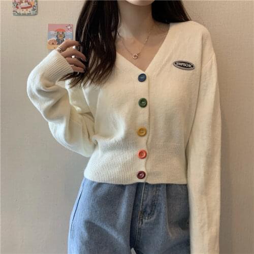 Woman Sweaters Cardigan Autumn Womens Autumn Top Gentle Knitwear Womens Loose V-neck Sweater Cardigan Coat Sueters De Mujer