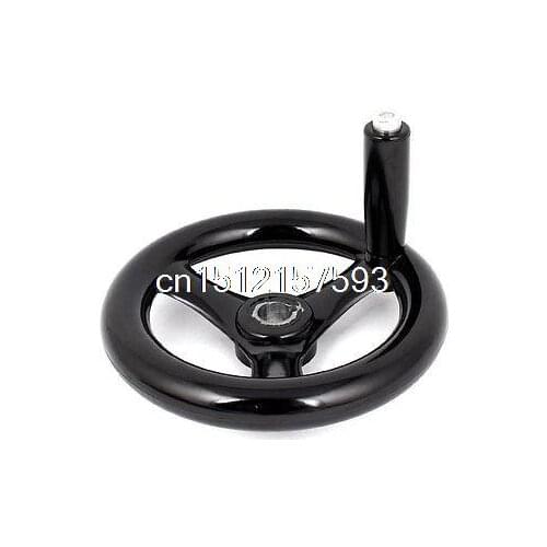 16mm x 160mm Revolving Hand Wheel Handwheel Black for Milling Machine