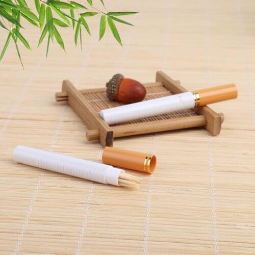 2pcs Toothpick Box Toothpick Storage Box Fashion Portable Secret Stash Pill Box Toothpick Container with Cigarette Shaped