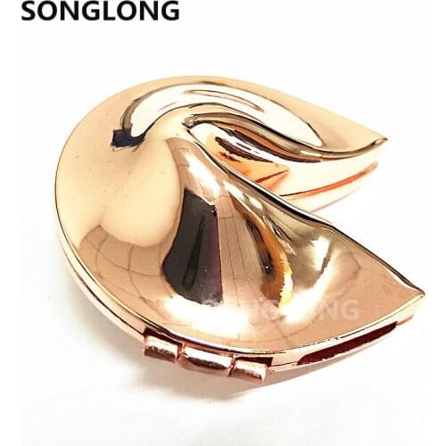 2Pcs Lucky box Golden color Fortune Cookie trinket box Jewelry Box Wedding Favors gifts box sourvenir corporation gift free