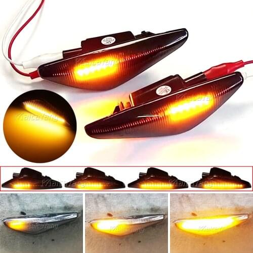 2PCS LED Dynamic Side Marker Turn Signal Light Flowing Repeater Indicator For BMW X3 X5 X6 E70 E71 2008-2014 E72 F25