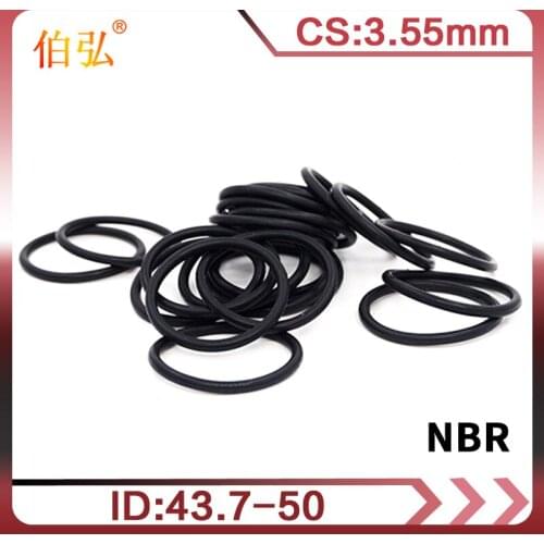 20PCS/lot Rubber Ring NBR Sealing O-Ring Nitrile CS3.55mm ID 43.7/45/46.2/47.5/48.7/50mm Seal Oil Wear Gasket Washer
