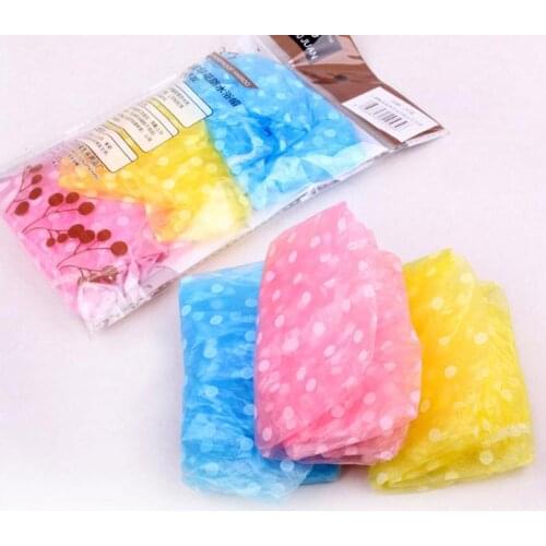 3Pcs Women Waterproof Elastic Shower Bathing Salon Hair Cap Hat
