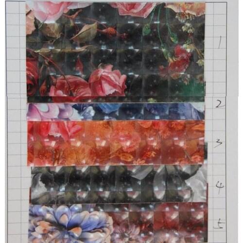 3D cat eyes flowers printed smooth synthetic PVC leather fabric for handbag, shoes, furniture, decoation faux leather material