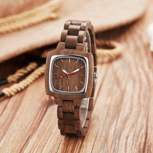 Luxury Wooden Wrist Watch Men Women Fashion Full Wood Bracelet Unique Square Dial Casual Business Sports Clock Watches For Wood