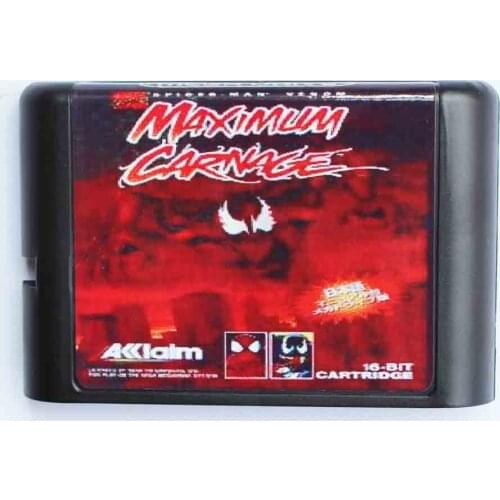 Spider Man and Venom - Maximum Carnage 16 bit MD Game Card For Sega Mega Drive For Genesis