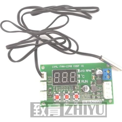 12-48V Digital Display Four-wire PWM Fan Temperature Governor Signal 10V Support EC EBM Fan Can Be Turned Off