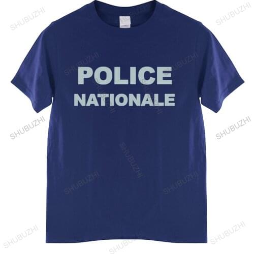 Men t shirt summer cotton tshirt New Police Nationale CRS France French T Shirt Double Sided Men T-shirt Tees Streetwear