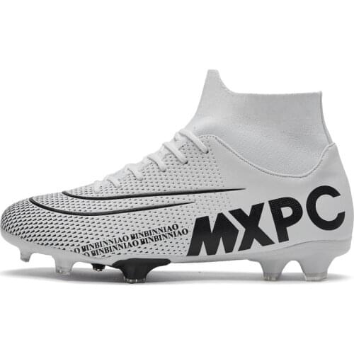 HESSELS Men Sports Turf Soccer Shoes Kids Soccer Cleats Training Teens Indoor Football Boots Breathable High Top Sneakers FG/TF