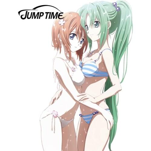 JumpTime 13cm x 8cm Anime Higurashi no Naku Koro ni Girls Ryuuguu Rena Sonozaki Mion Vinyl Sexy Girl Decal Car Racing Stickers