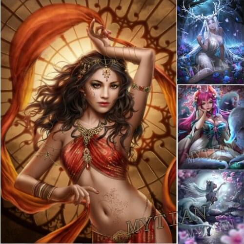 Full square/round 5D DIY diamond painting Fantasy Sexy anime girl Embroidery Pattern resin Cross stitch kit mosaic room decor