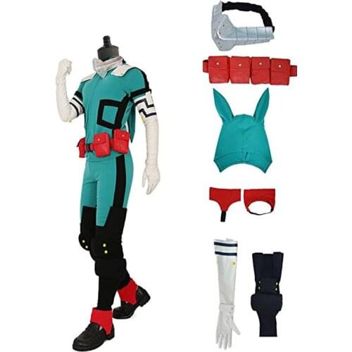 Anime My Hero Academia Deku Costume Boku No Hero Akademia Izuku Midoriya Cosplay Costume Battle Uniform Suit Jumpsuit Outfit