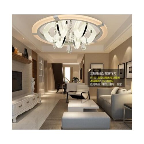 LED 110-220V Sweet Simple romantic Round Crystal Ceiling Lights Sitting Room Bedroom Absorb Dome Lamp Ceiling Lamps