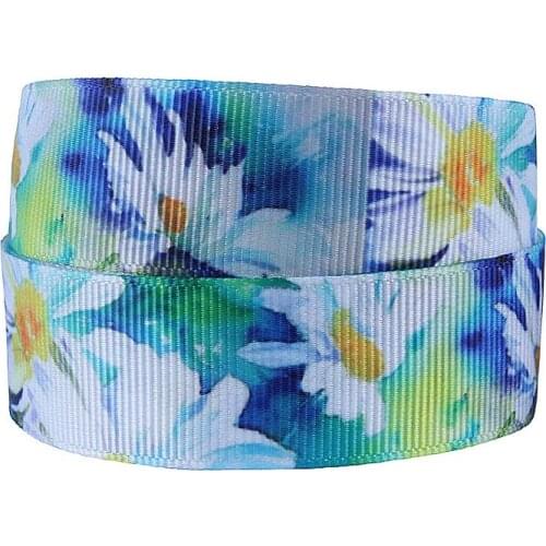 FLRA Ribbon (50 yards/lot) New arrival beautiful flower patterns heat transfer ribbons for girls hair accessories