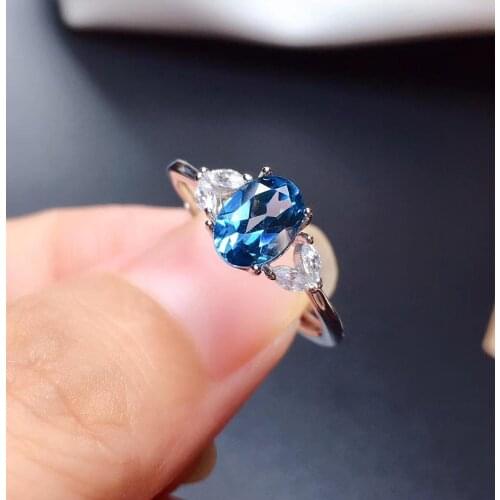 Best Gift Natural and Real Topaz Ring Gemstone Wedding Engagement Rings for Women Fine Jewelry Gift Wholesale