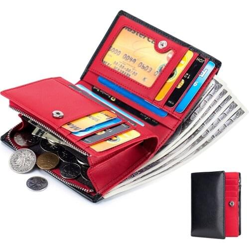 Men Wallet Card Case Coin Case RFID Antimagnetic Leather Wallet Short Style Multifunctional Men Wallet Card Holder