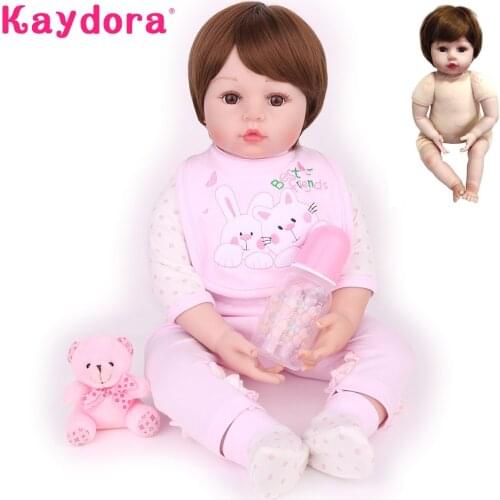 Soft Silicone Reborn Baby Dolls 55cm Cute Menina Kids Playmate Adorable Toddler Alive Bebe Bonecas girl Play Toys Child Gifts