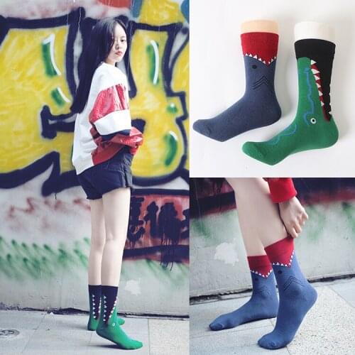 Creative High Quality Fashion Harajuku Kawaii Happy Socks Women Man Animal Crocodile Cotton Socks Soft Print Funny Socks Cute