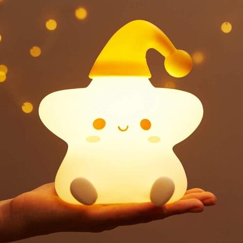 New Cute Chlidren Night Light LED Sleeping Lamp Star Moon Glow Childrens Room Decoration Night Lamps For Kids Christmas Gifts