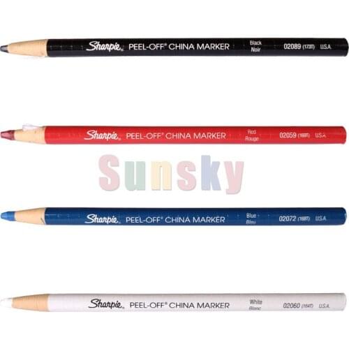 New sanford Sharpie Black white yellow blue ceramics Peel-Off china marker Strippable crayon pen line marker design pen 6pc/lot