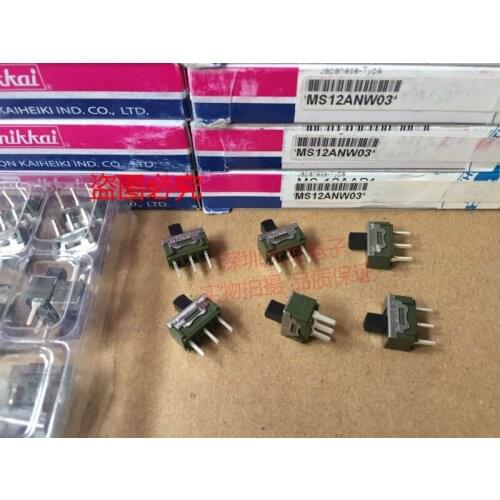 Original new 100% MS12ANW03 toggle switch 3pin 2gear sliding switch 13*7*7.5 handle length 5MM