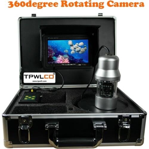 3.6mm Portable Underwater Fishing 360 degree Rotating Camera With 14pcs LEDS 20m Cable DVR Recording 7inch 720P LCD Fish Finder