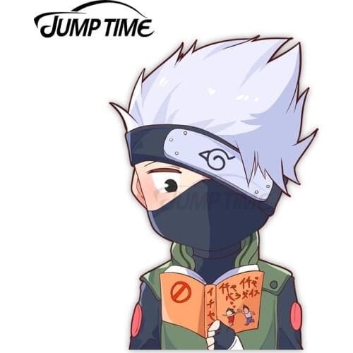 Jump Time 13 x 7.6cm Kakashi Anime Vinyl Car StickersAvatar Car Decals Cute Windows Trunk Motorcycle Waterproof Car Accessories