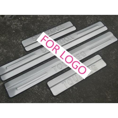 Car Styling For Touareg 2010 2012 2014 2015 Door Sill Strip Scuff Plate Pedal Side Trim Car Stickers Accessories 4pcs