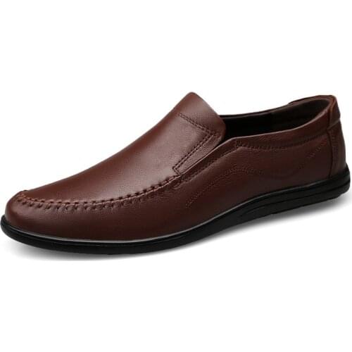 Men Shoes Cow Leather Men Flat Shoes Men Loafers Breathable Driving Shoes Fashion Casual Flats