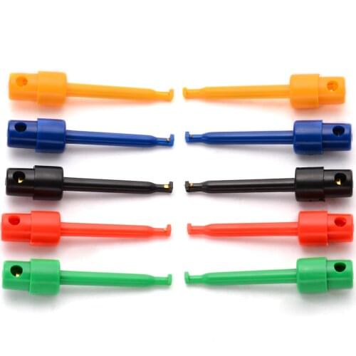 10pcs Multimeter Test Clip Lead Wire Kit Test Hook Clip Grabbers Test Probe SMT/SMD IC Cable Welding For Phone Electronic Repair