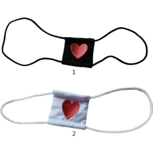 Women Girl Toyko Anime Cosplay Costume Student Eyeshade Red Heart Embroidered Single Eye Mask Elastic Earloop Blindfold
