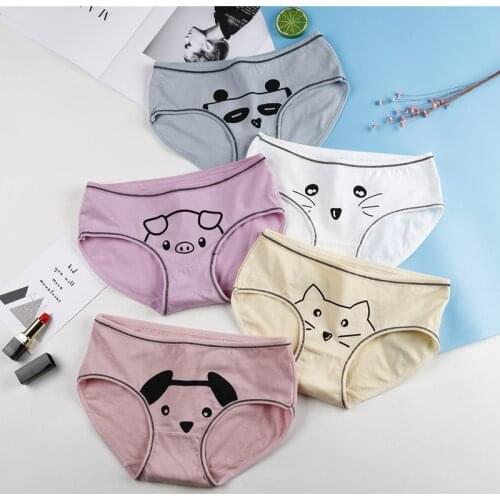 1PC Cute Animal Girl Student Underwear Cartoon Womens Cotton Crotch