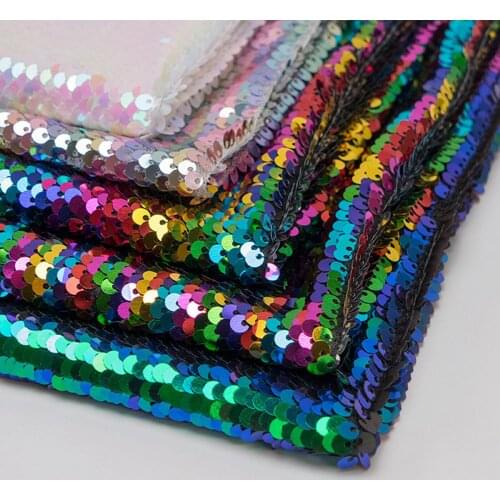 130cm wide size retail rainbow shimmer glitter sequin fabric sheet for garment hair bow shoe bag accessories