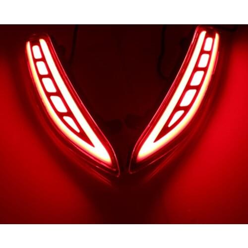 2PCS Led rear Reflector for Honda HR-V HRV Vezel 2014 2015 2016 2017 2018 Brake Lights bumper lamp Turn Signal warning light