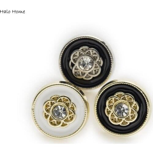 5pcs Round Shape Simple Shank Metal Button Sewing Scrapbooking Apparel Leather Luggage Gift Craft Accessories Decor Enamel 11mm