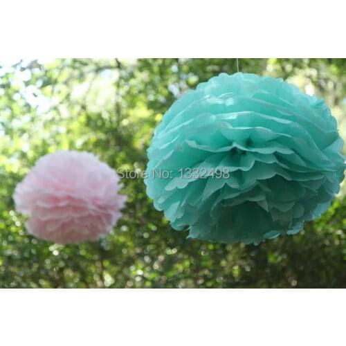 Free Shipping 100 pcs/lot 6" inch 15cm Tissue Paper pom poms Paper Flower Wedding Festive Party Supplies Hanging Decoration