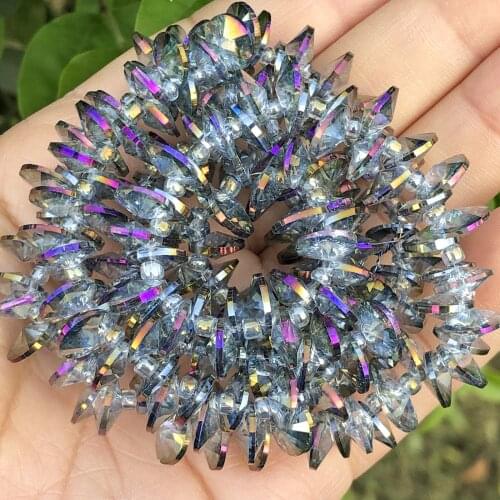 Purple Multicolor Satellite Drill Oblate Rondelle Crystal Glass Bead Jewelry Making Side Hole Beads Diy Bracelet Ear Accessories