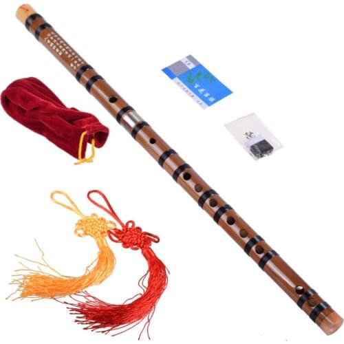 Flute Bitter Bamboo Flute Professional Woodwind Musical Instruments Chinese Classical Flute C D E F G Tune for Beginners F-04