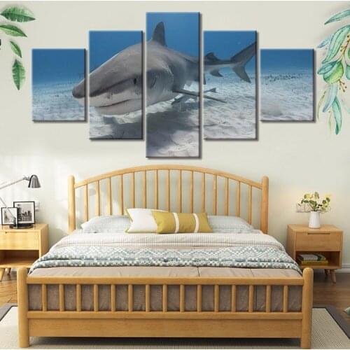 Canvas Painting Shark 5 Piece Picture Wall Art Prints Modular Poster Paintings Home Decor